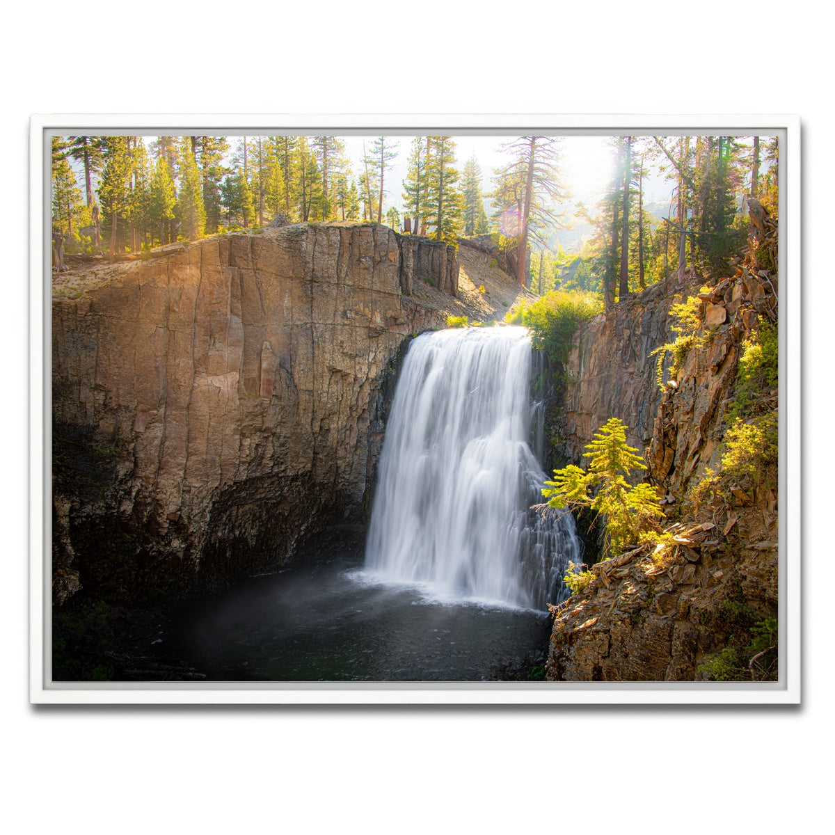 AUTO-MOCKUP WHITE | Rainbow Falls & Forest | 1 Piece | White Framed Canvas | group=4x3