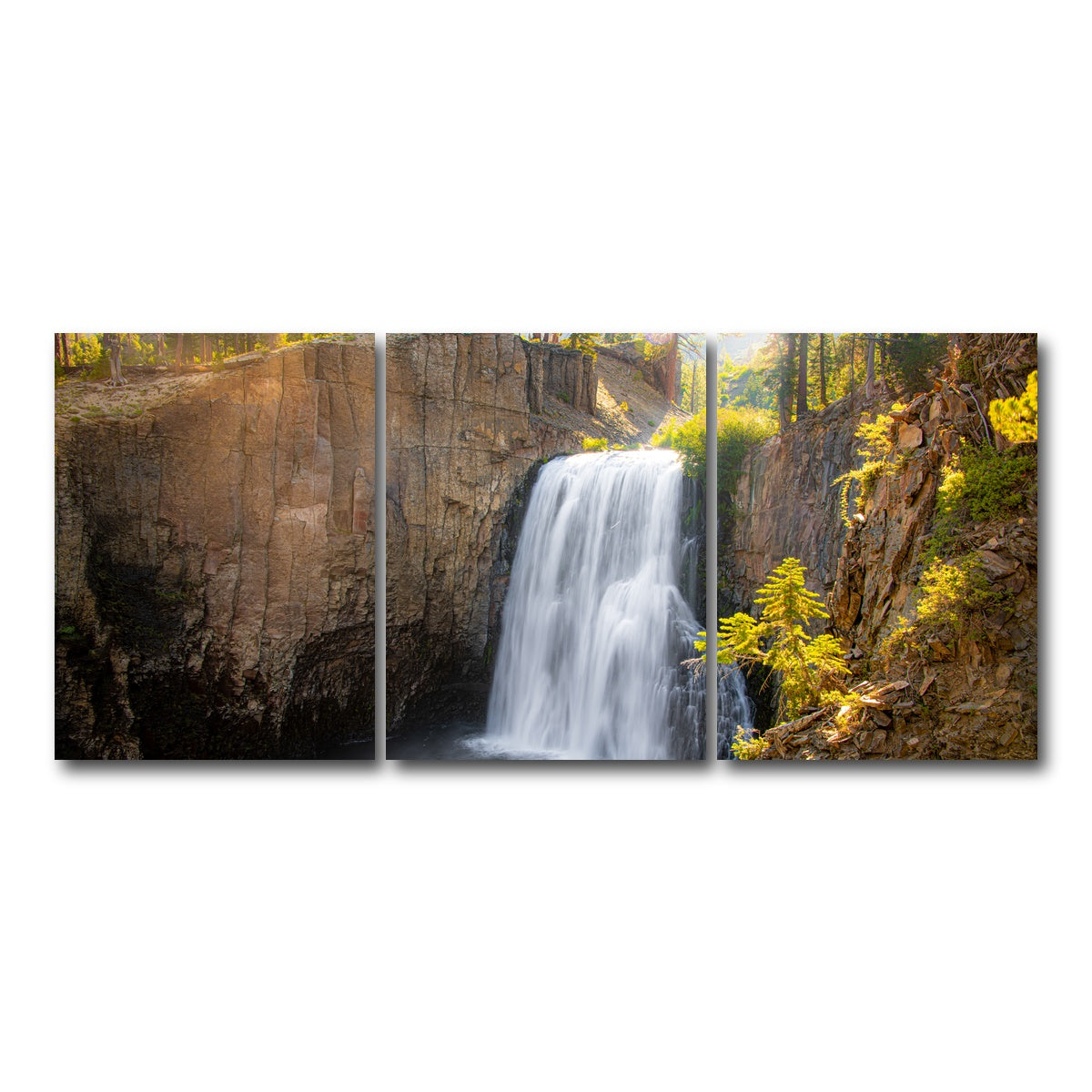 AUTO-MOCKUP WHITE | Rainbow Falls & Forest | 3 Piece | Gallery Wrap Canvas | group=18x24