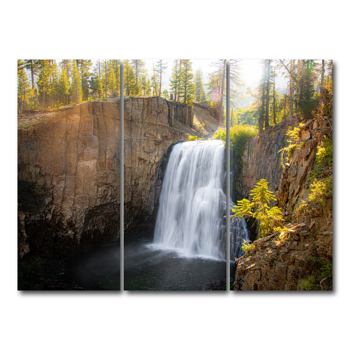 AUTO-MOCKUP WHITE | Rainbow Falls & Forest | 3 Piece | Gallery Wrap Canvas | group=8x18