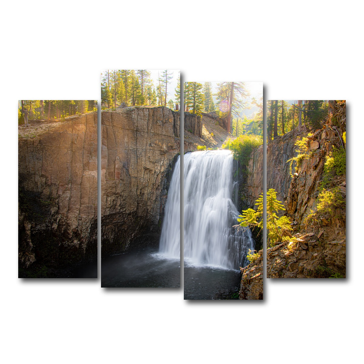 AUTO-MOCKUP WHITE | Rainbow Falls & Forest | 4 Piece | Gallery Wrap Canvas | group=4_normal