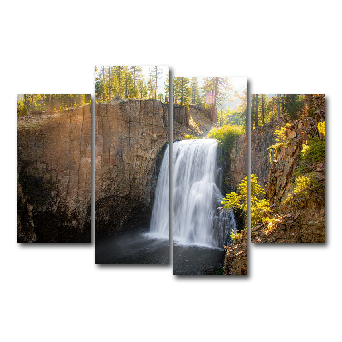 AUTO-MOCKUP WHITE | Rainbow Falls & Forest | 4 Piece | Gallery Wrap Canvas | group=4_short