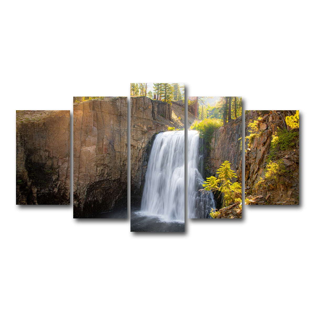 AUTO-MOCKUP WHITE | Rainbow Falls & Forest | 5 Piece | Gallery Wrap Canvas | group=5_normal
