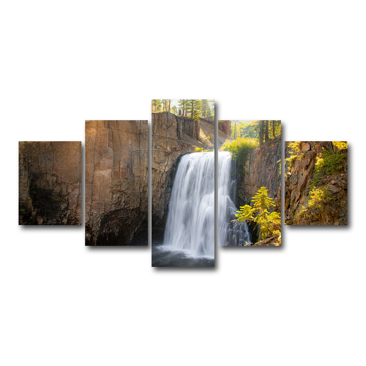 AUTO-MOCKUP WHITE | Rainbow Falls & Forest | 5 Piece | Gallery Wrap Canvas | group=5_short