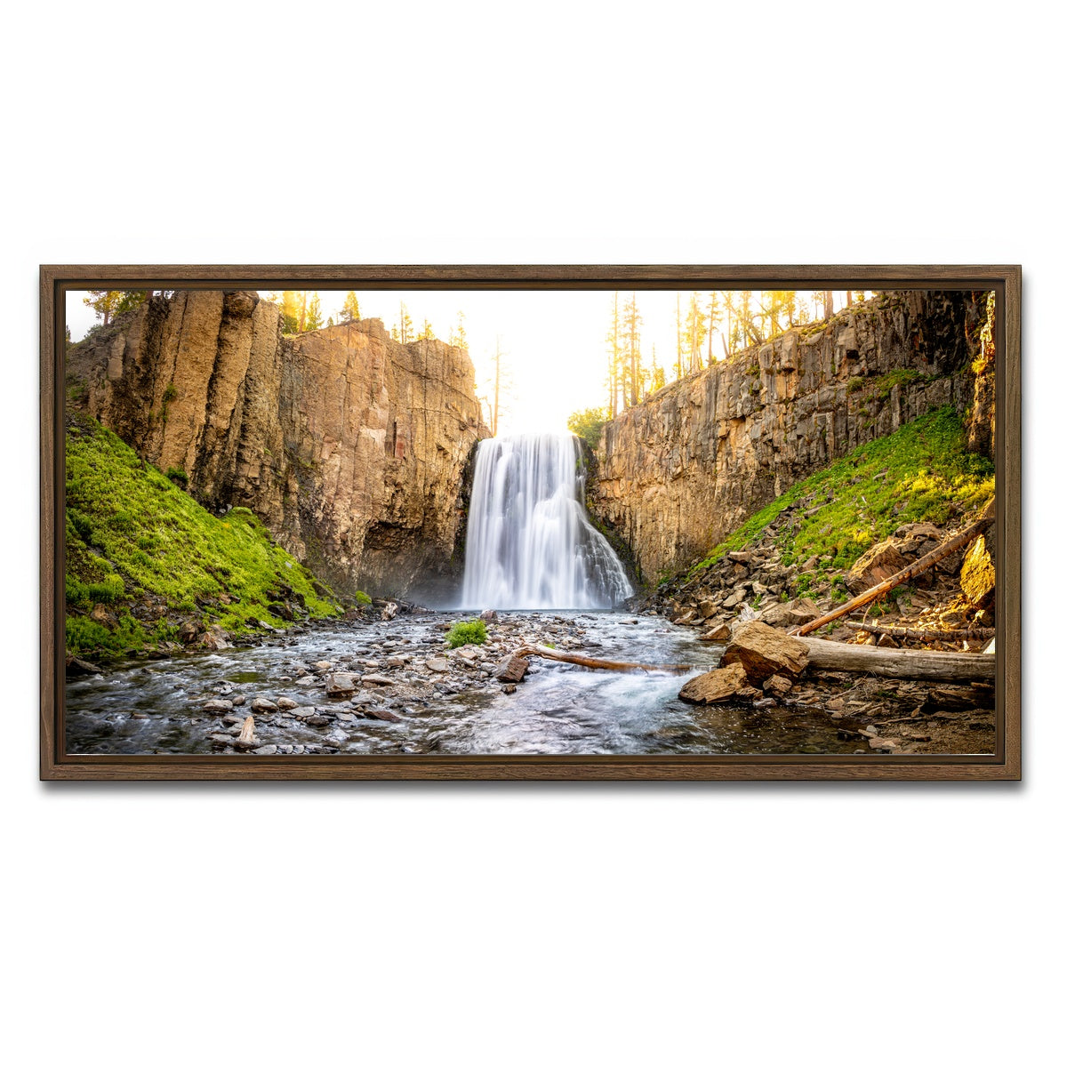 AUTO-MOCKUP WHITE | Rainbow Falls | 1 Piece | Walnut Framed Canvas | group=2x1