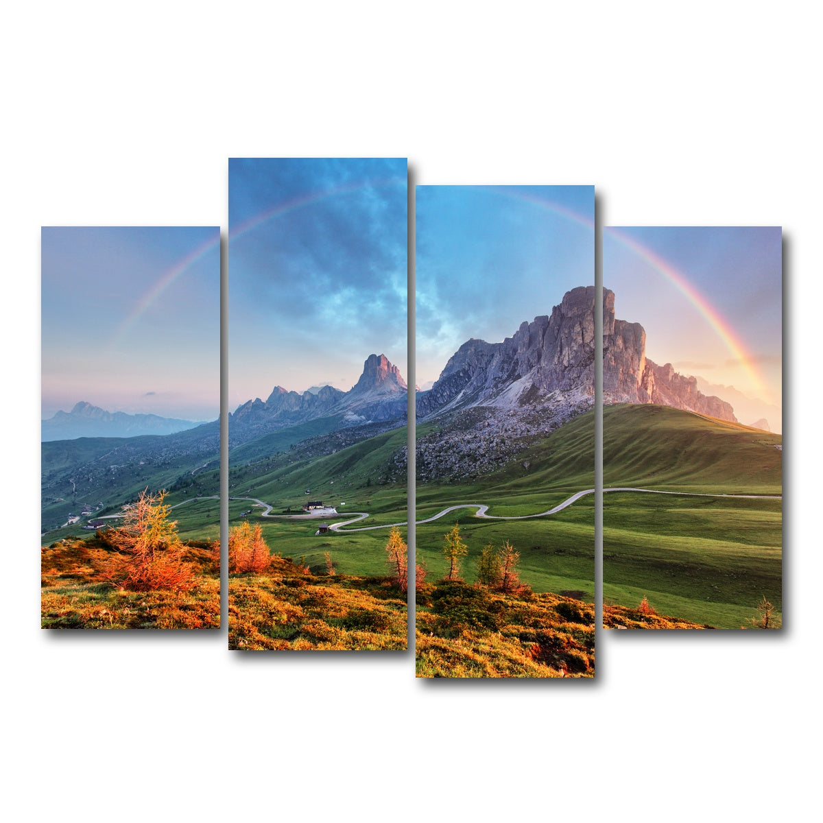 AUTO-MOCKUP WHITE | Rainbow In The Alps | 4 Piece | Gallery Wrap Canvas | group=4_normal