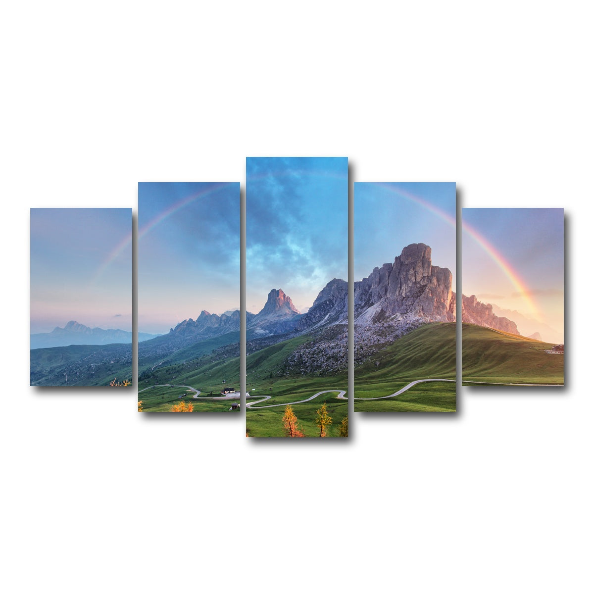 AUTO-MOCKUP WHITE | Rainbow In The Alps | 5 Piece | Gallery Wrap Canvas | group=5_normal
