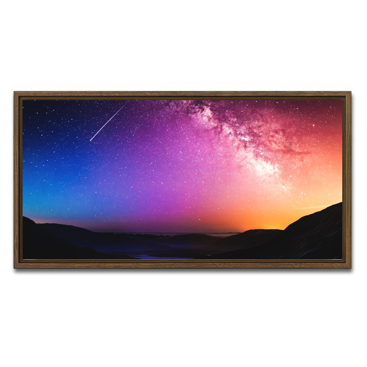 AUTO-MOCKUP WHITE | Rainbow Night | 1 Piece | Walnut Framed Canvas | group=2x1