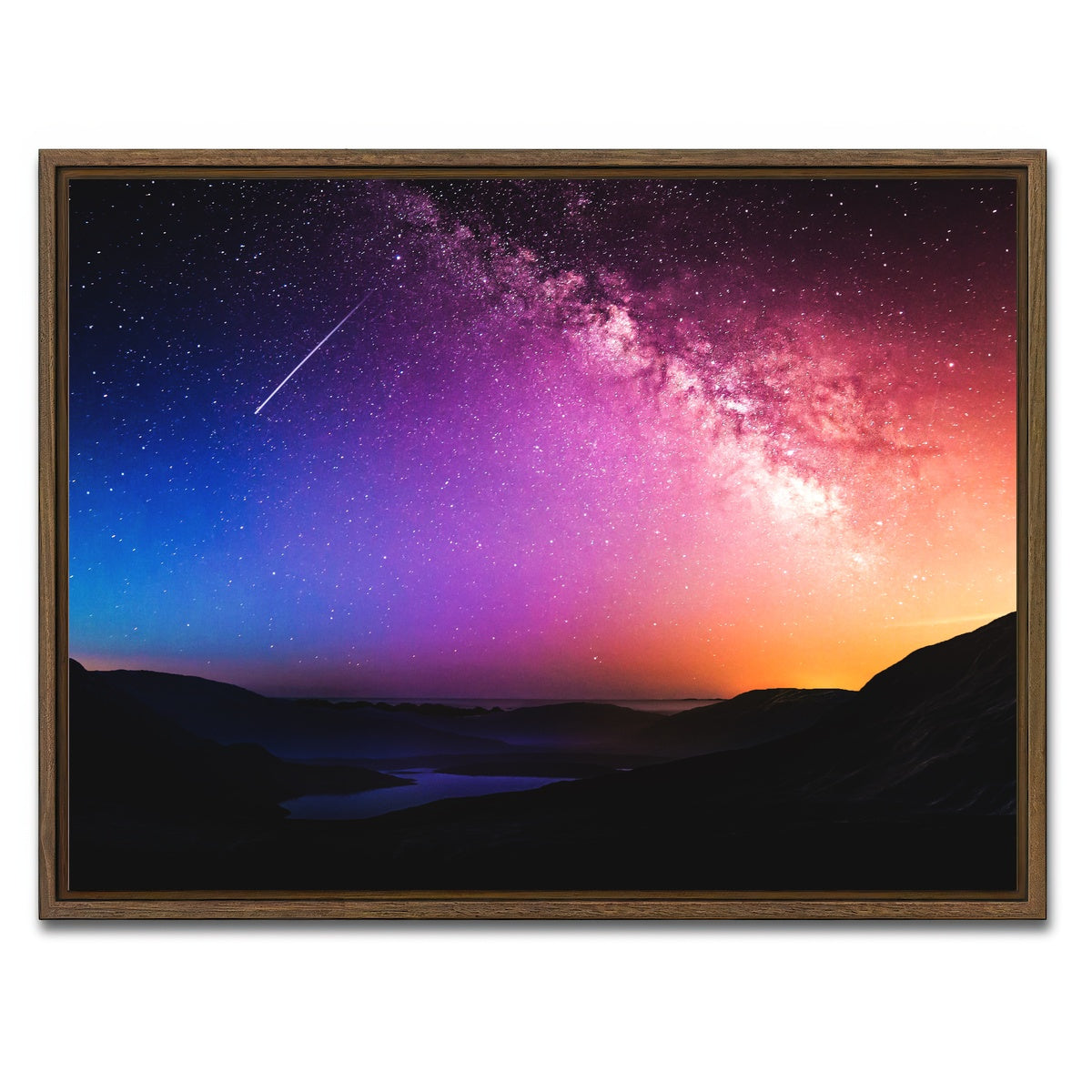 AUTO-MOCKUP WHITE | Rainbow Night | 1 Piece | Walnut Framed Canvas | group=4x3