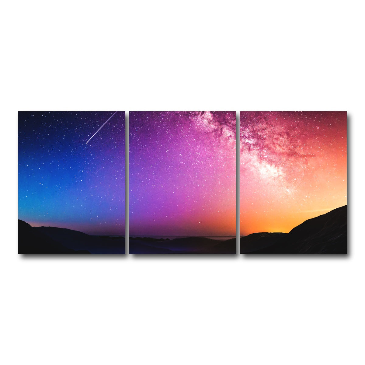 AUTO-MOCKUP WHITE | Rainbow Night | 3 Piece | Gallery Wrap Canvas | group=18x24
