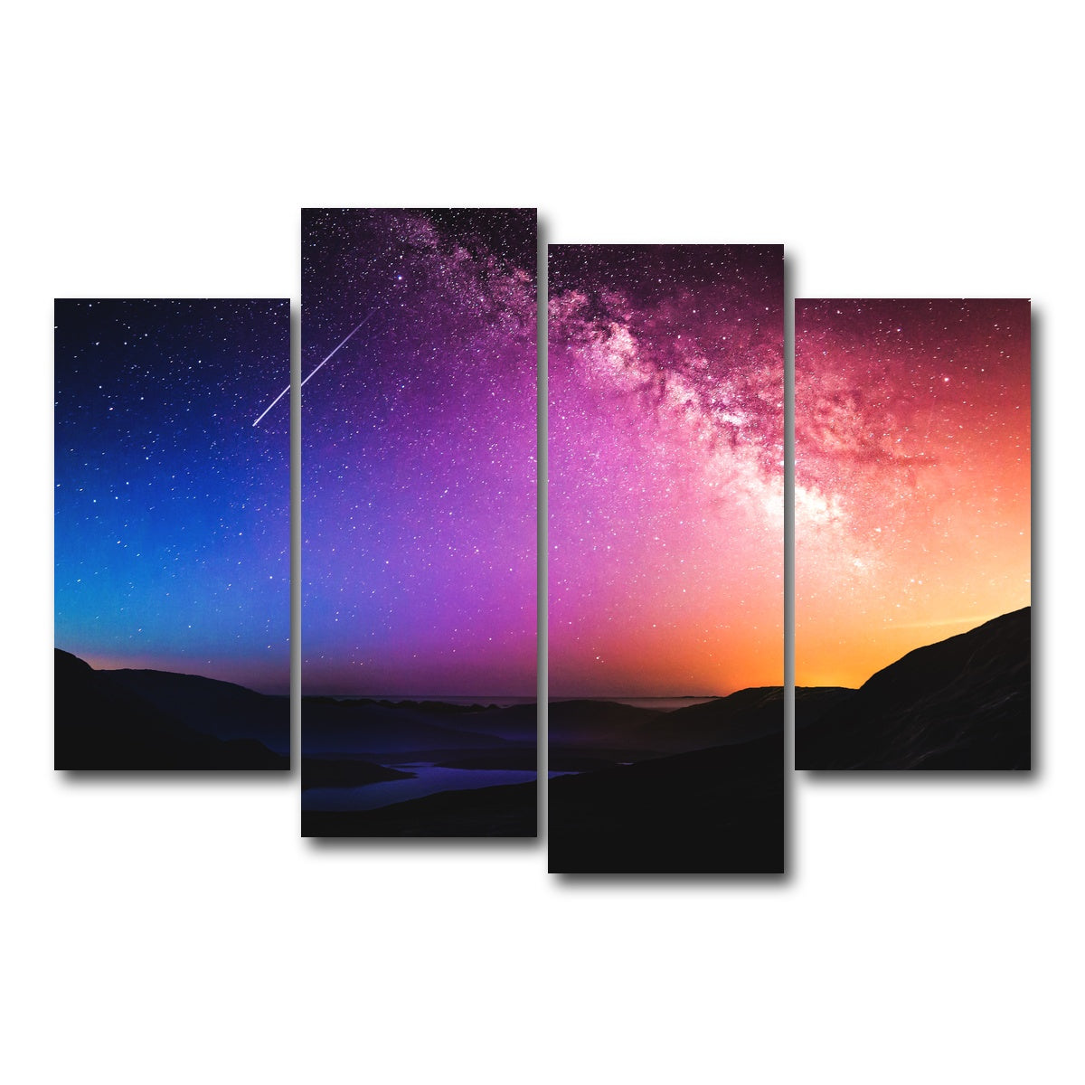AUTO-MOCKUP WHITE | Rainbow Night | 4 Piece | Gallery Wrap Canvas | group=4_short