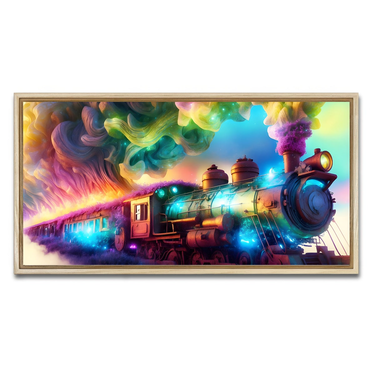 AUTO-MOCKUP WHITE | Rainbow Railways | 1 Piece | Natural Framed Canvas | group=2x1