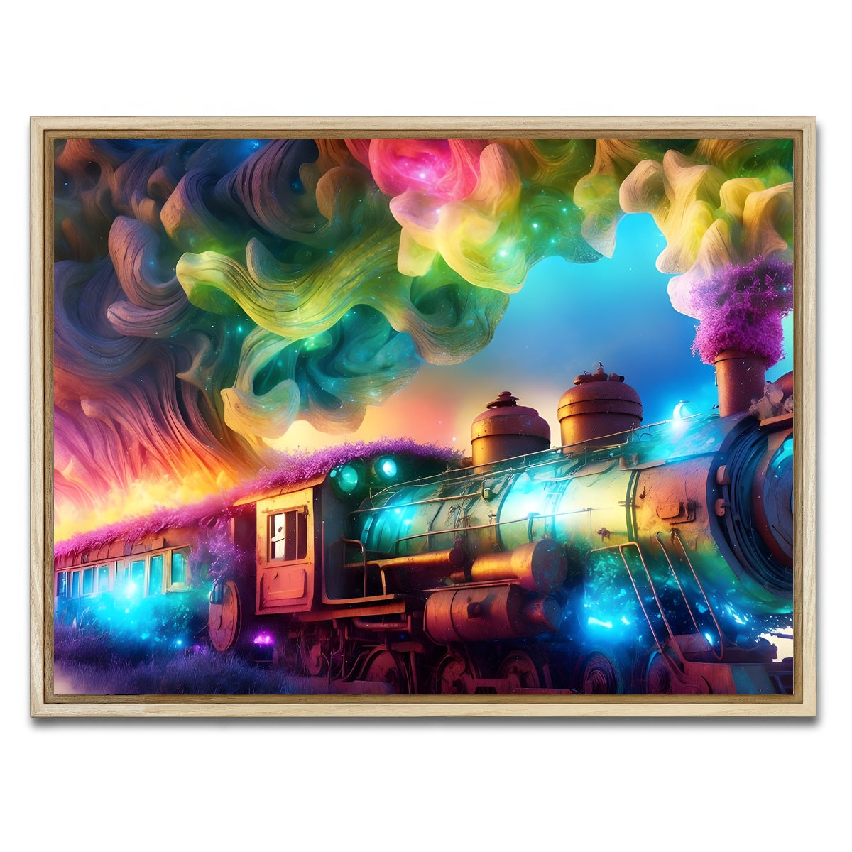 AUTO-MOCKUP WHITE | Rainbow Railways | 1 Piece | Natural Framed Canvas | group=4x3