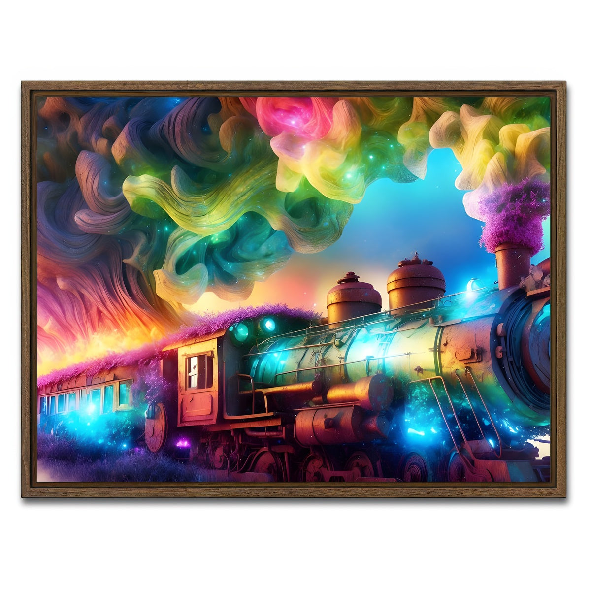 AUTO-MOCKUP WHITE | Rainbow Railways | 1 Piece | Walnut Framed Canvas | group=4x3