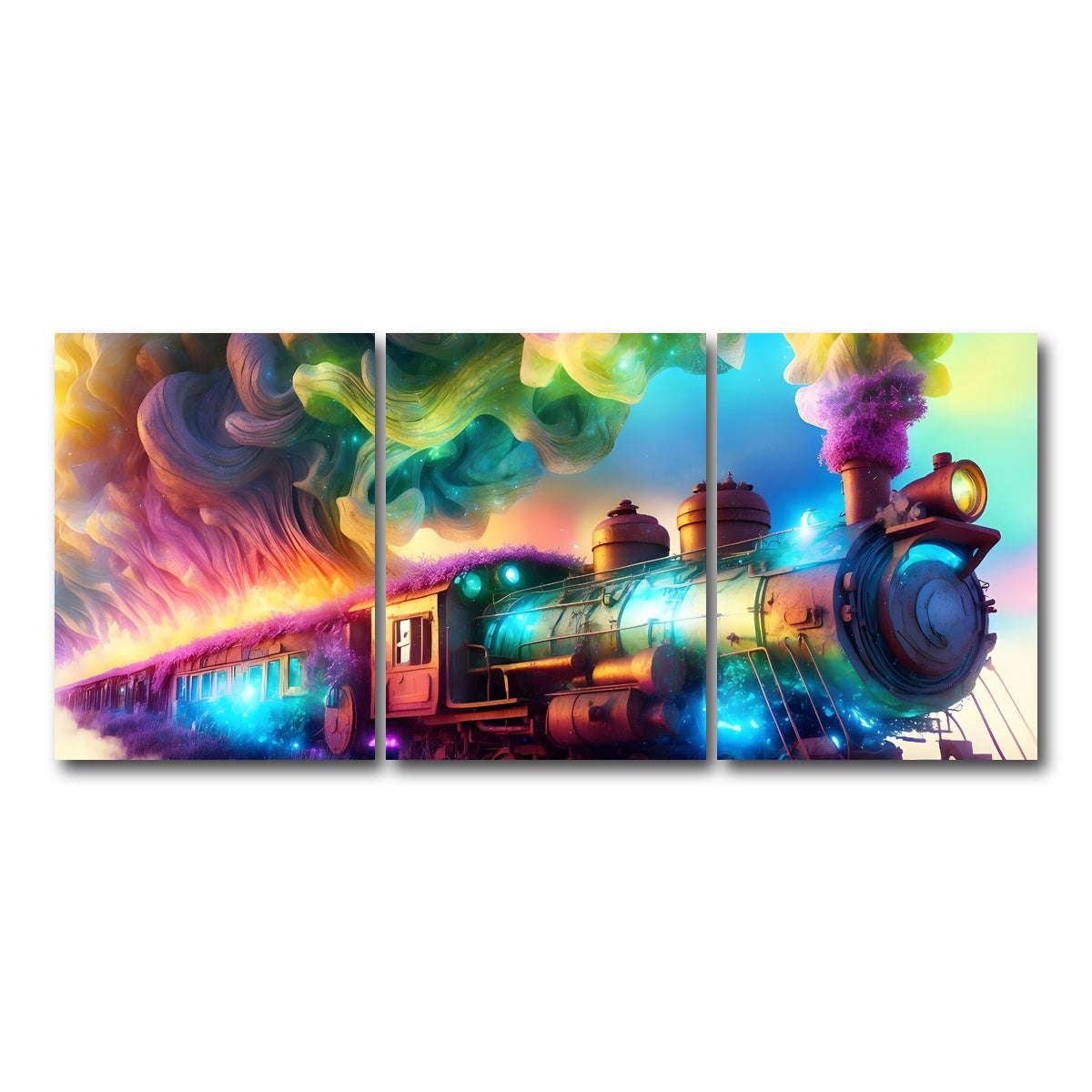 AUTO-MOCKUP WHITE | Rainbow Railways | 3 Piece | Gallery Wrap Canvas | group=18x24
