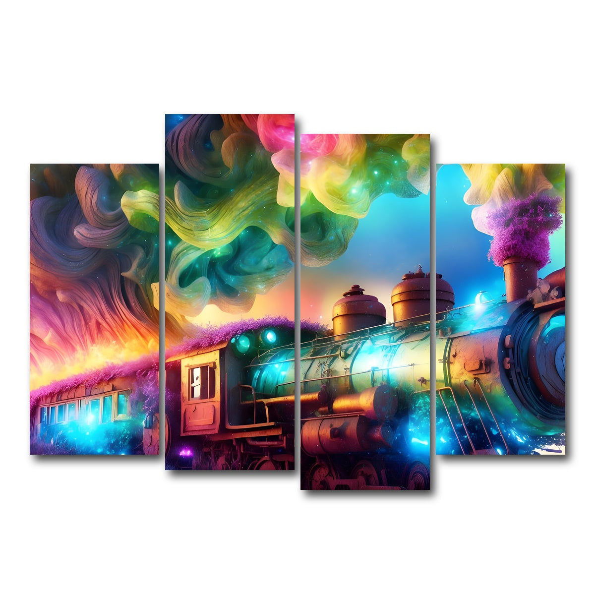 AUTO-MOCKUP WHITE | Rainbow Railways | 4 Piece | Gallery Wrap Canvas | group=4_normal