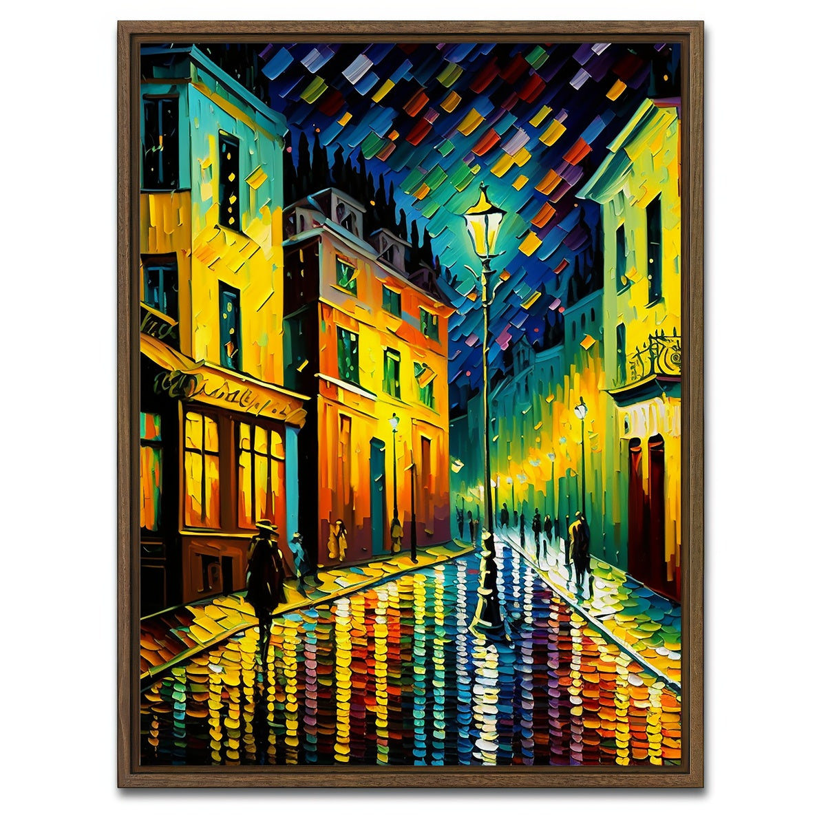 AUTO-MOCKUP WHITE | Rainbow Row | 1 Piece | Walnut Framed Canvas | group=3x4