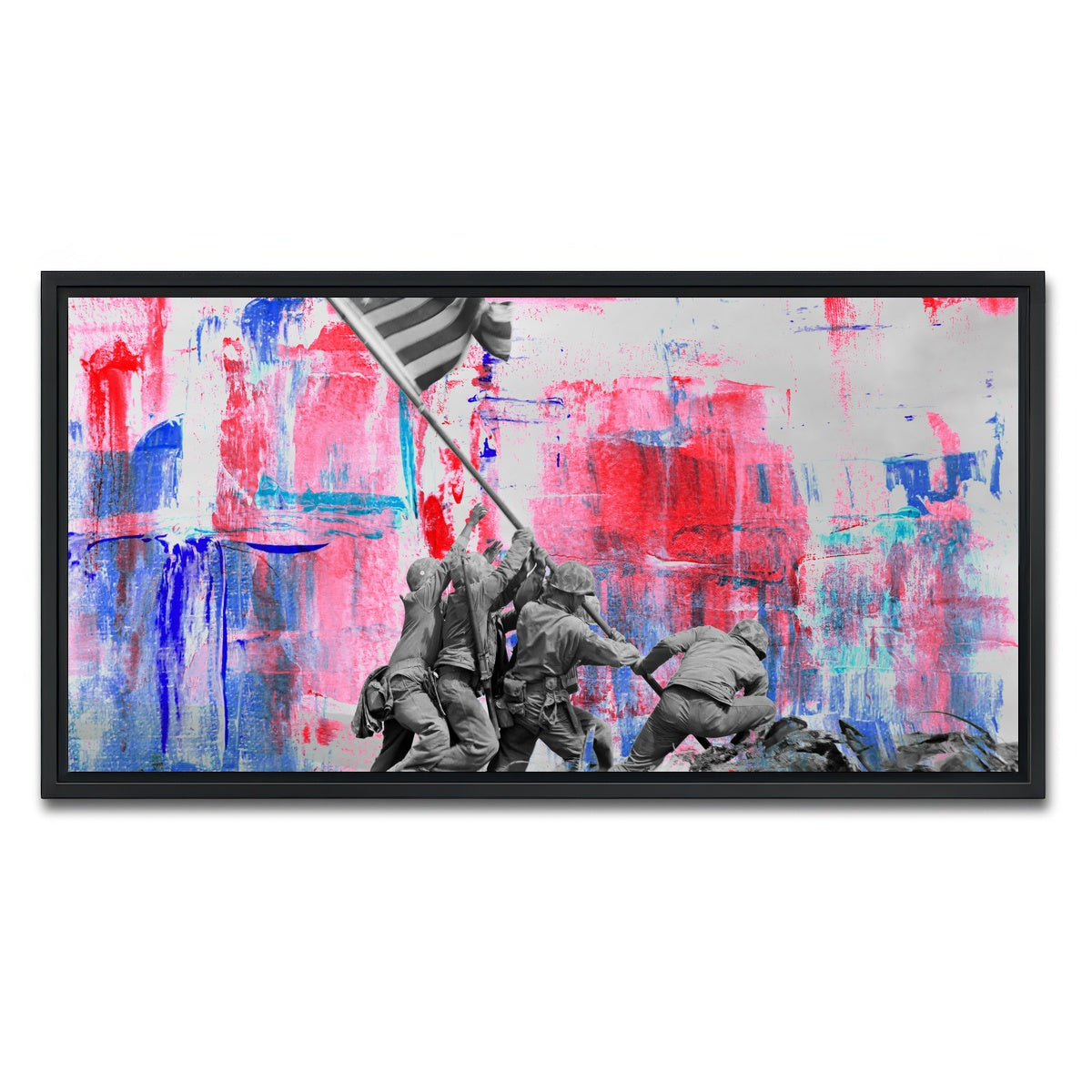 AUTO-MOCKUP WHITE | Raising the Flag on Iwo Jima | 1 Piece | Black Framed Canvas | group=2x1
