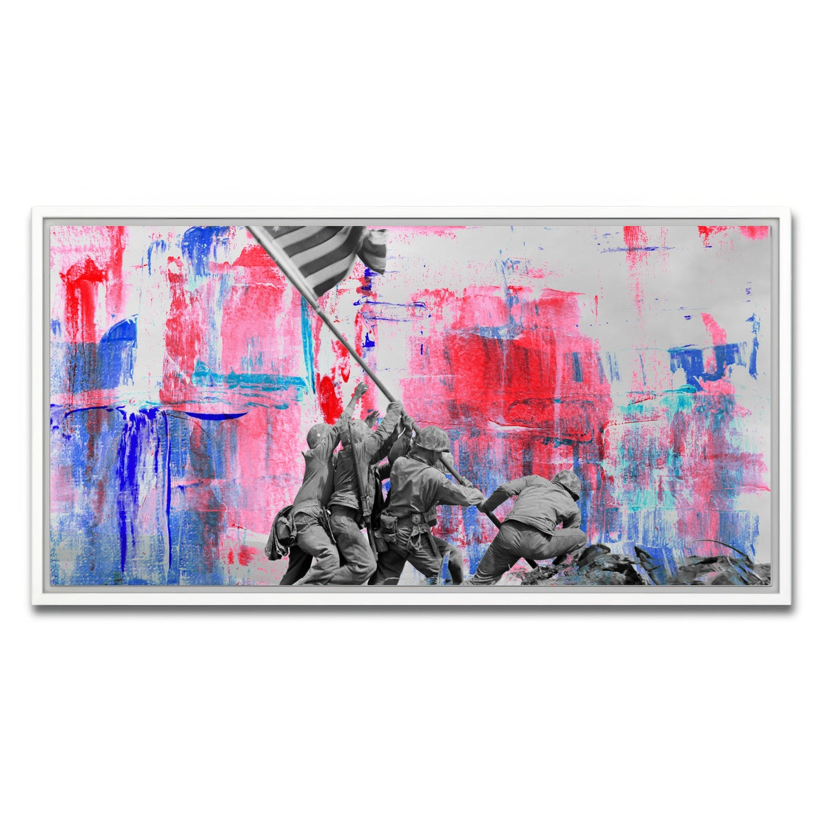 AUTO-MOCKUP WHITE | Raising the Flag on Iwo Jima | 1 Piece | White Framed Canvas | group=2x1