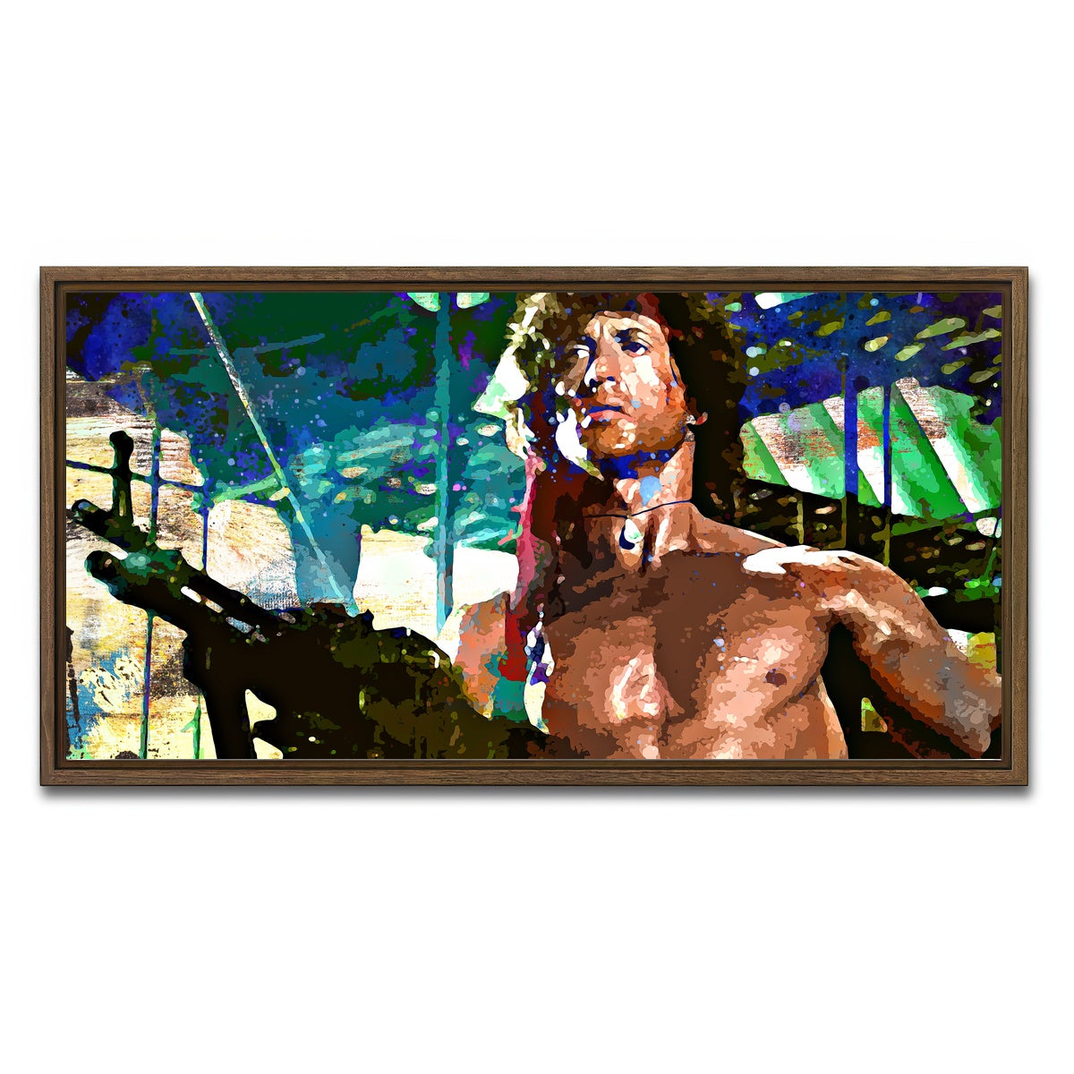 AUTO-MOCKUP WHITE | Rambo | 1 Piece | Walnut Framed Canvas | group=2x1