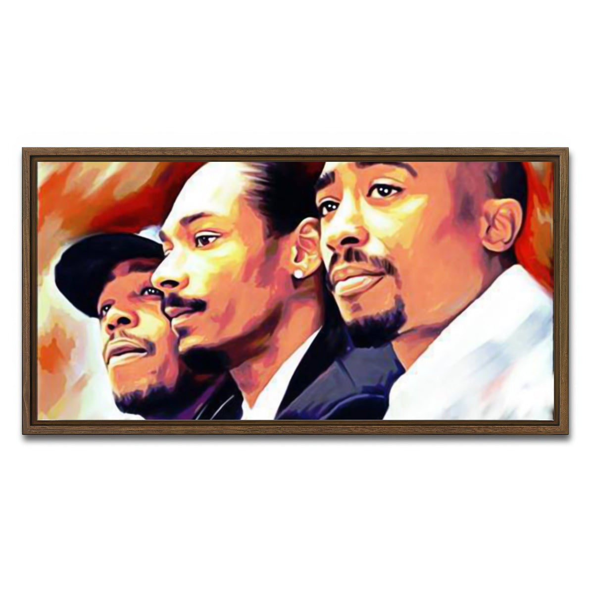 AUTO-MOCKUP WHITE | Rap Legends | 1 Piece | Walnut Framed Canvas | group=2x1