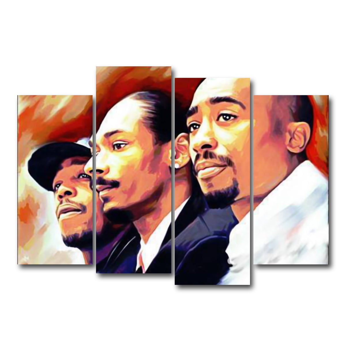 AUTO-MOCKUP WHITE | Rap Legends | 4 Piece | Gallery Wrap Canvas | group=4_normal