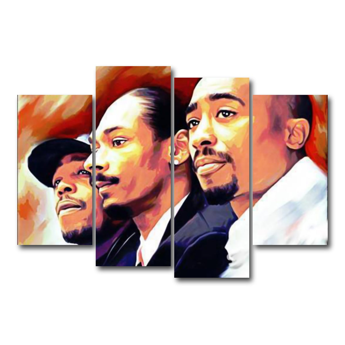 AUTO-MOCKUP WHITE | Rap Legends | 4 Piece | Gallery Wrap Canvas | group=4_short