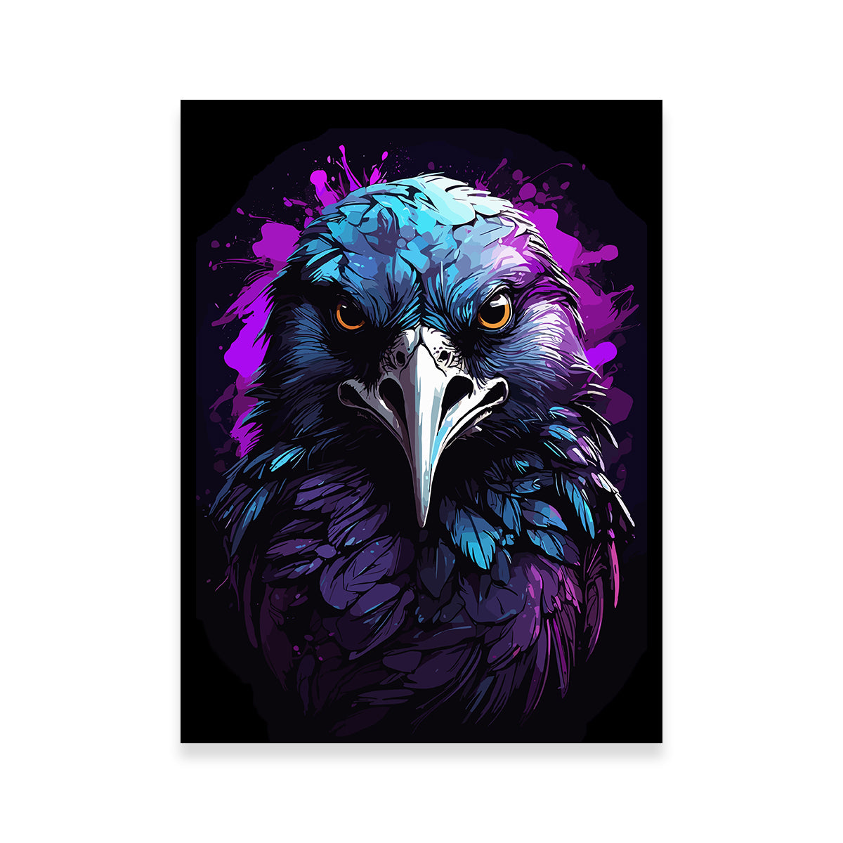 Raven Animal Colorful Wall Art