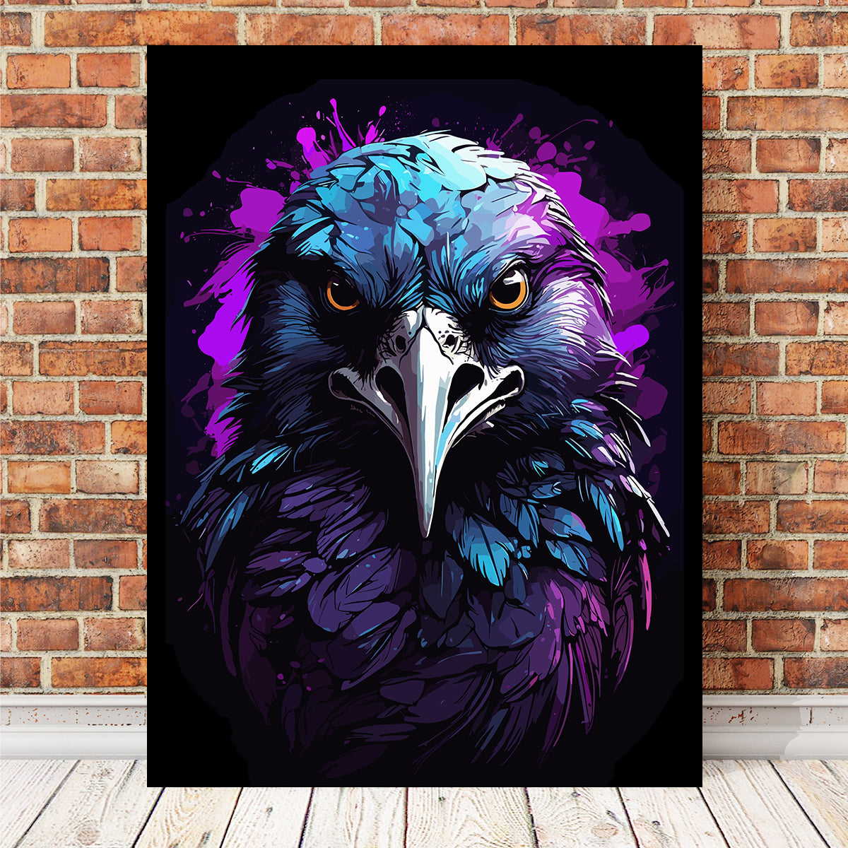 Raven Animal Colorful Wall Art