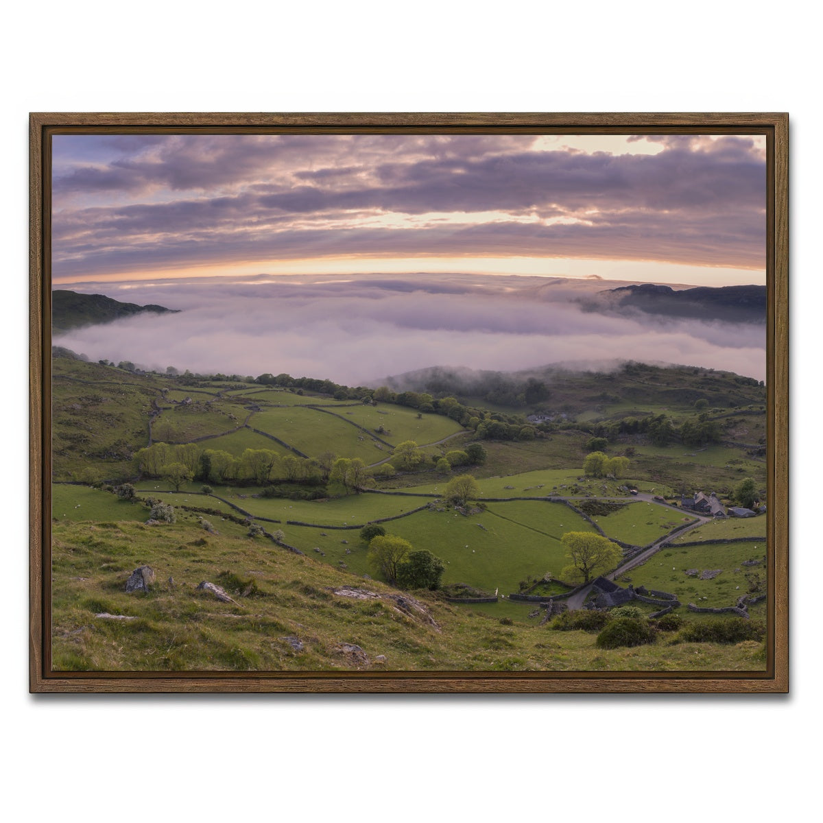 AUTO-MOCKUP WHITE | Receding Fog | 1 Piece | Walnut Framed Canvas | group=4x3