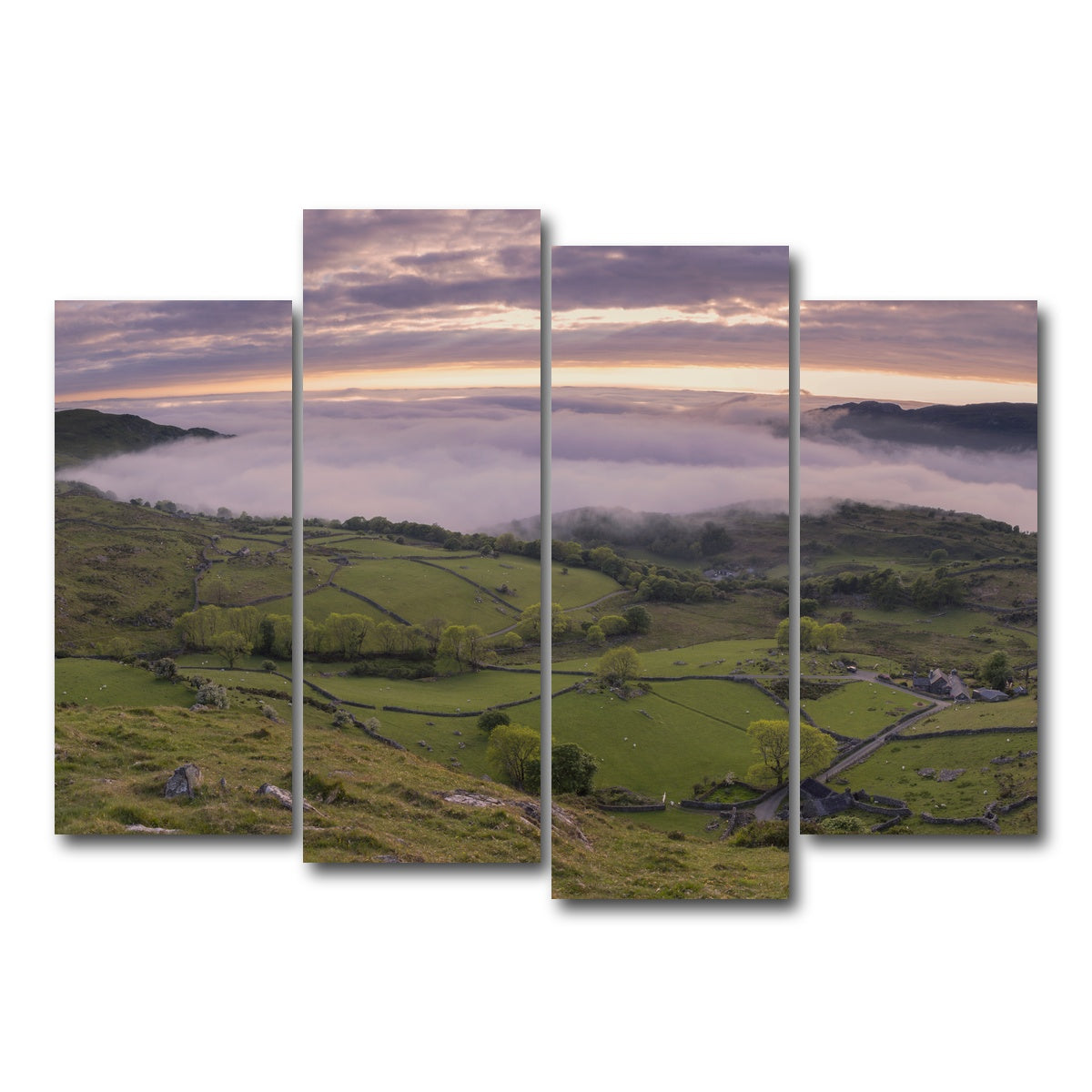AUTO-MOCKUP WHITE | Receding Fog | 4 Piece | Gallery Wrap Canvas | group=4_normal