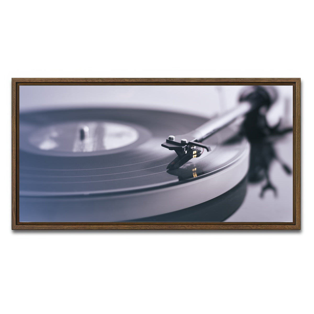 AUTO-MOCKUP WHITE | Record Player | 1 Piece | Walnut Framed Canvas | group=2x1