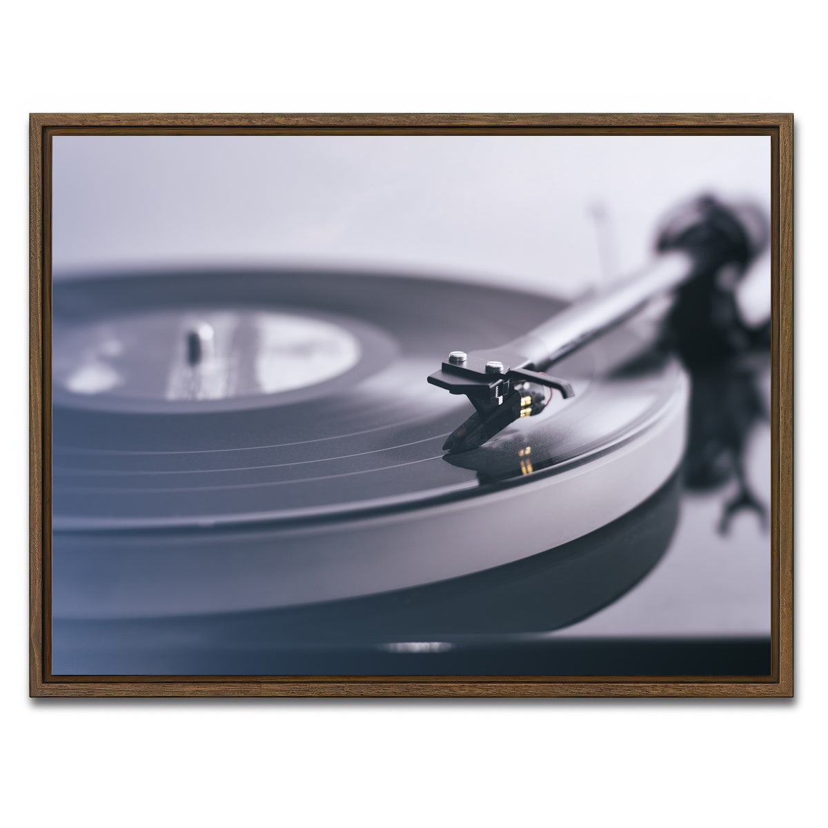 AUTO-MOCKUP WHITE | Record Player | 1 Piece | Walnut Framed Canvas | group=4x3