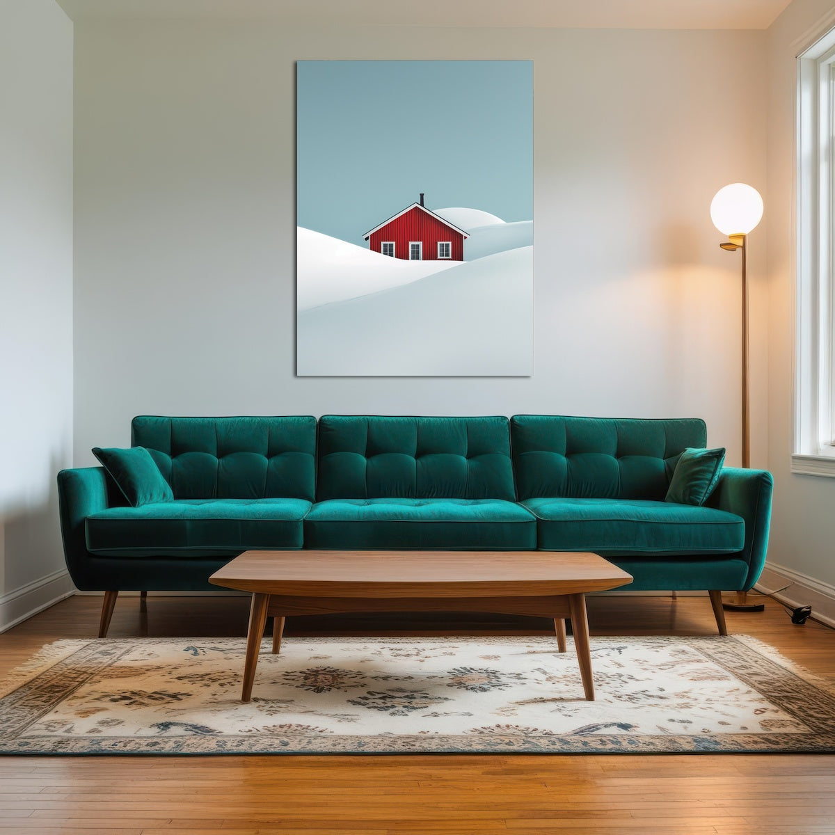 AUTO-MOCKUP ROOM | Red Barn in Snow