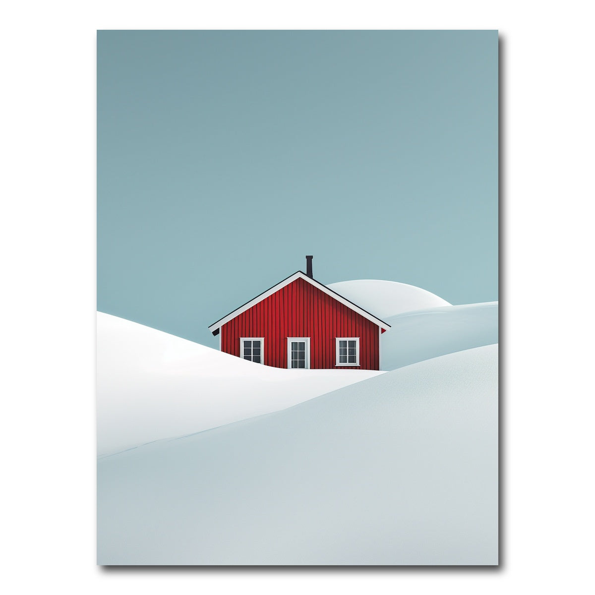 AUTO-MOCKUP WHITE | Red Barn in Snow | 1 Piece | Gallery Wrap Canvas | group=3x4