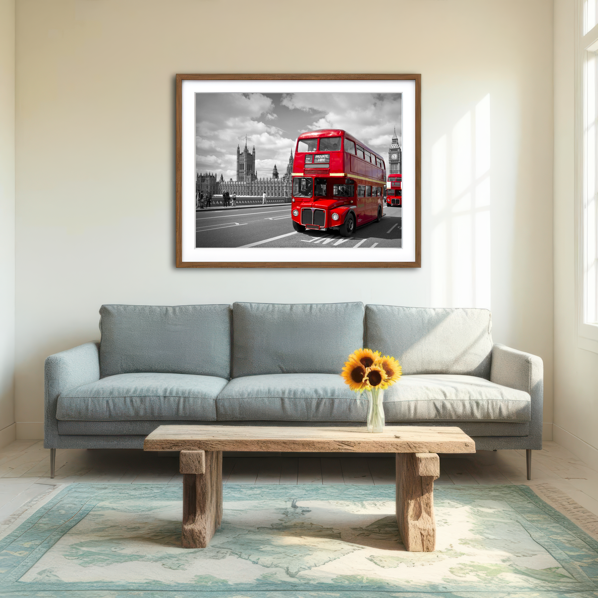 AUTO-MOCKUP ROOM | Red Buses in London Wall Art