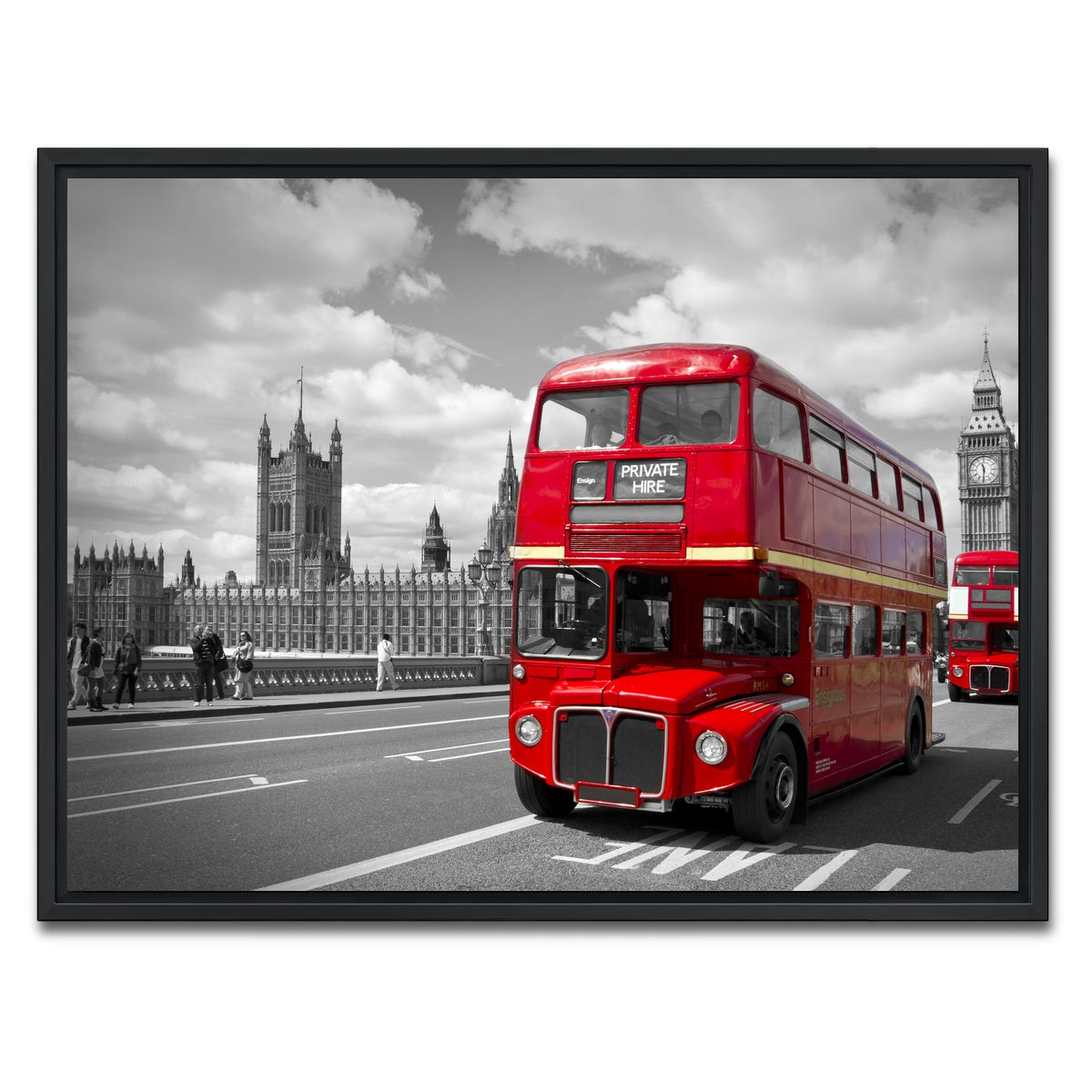 AUTO-MOCKUP WHITE | Red Buses in London | 1 Piece | Black Framed Canvas | group=4x3