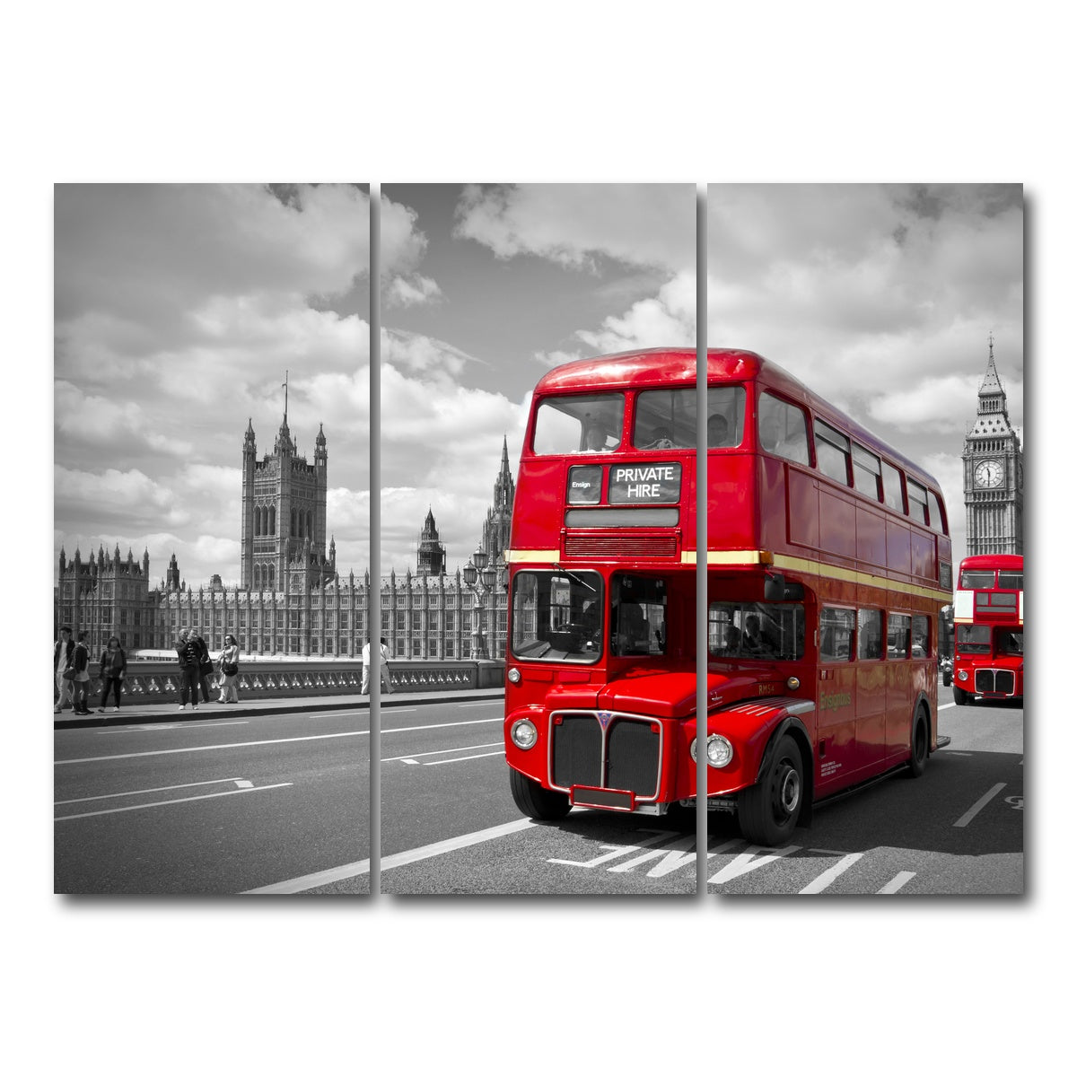 AUTO-MOCKUP WHITE | Red Buses in London | 3 Piece | Gallery Wrap Canvas | group=8x18