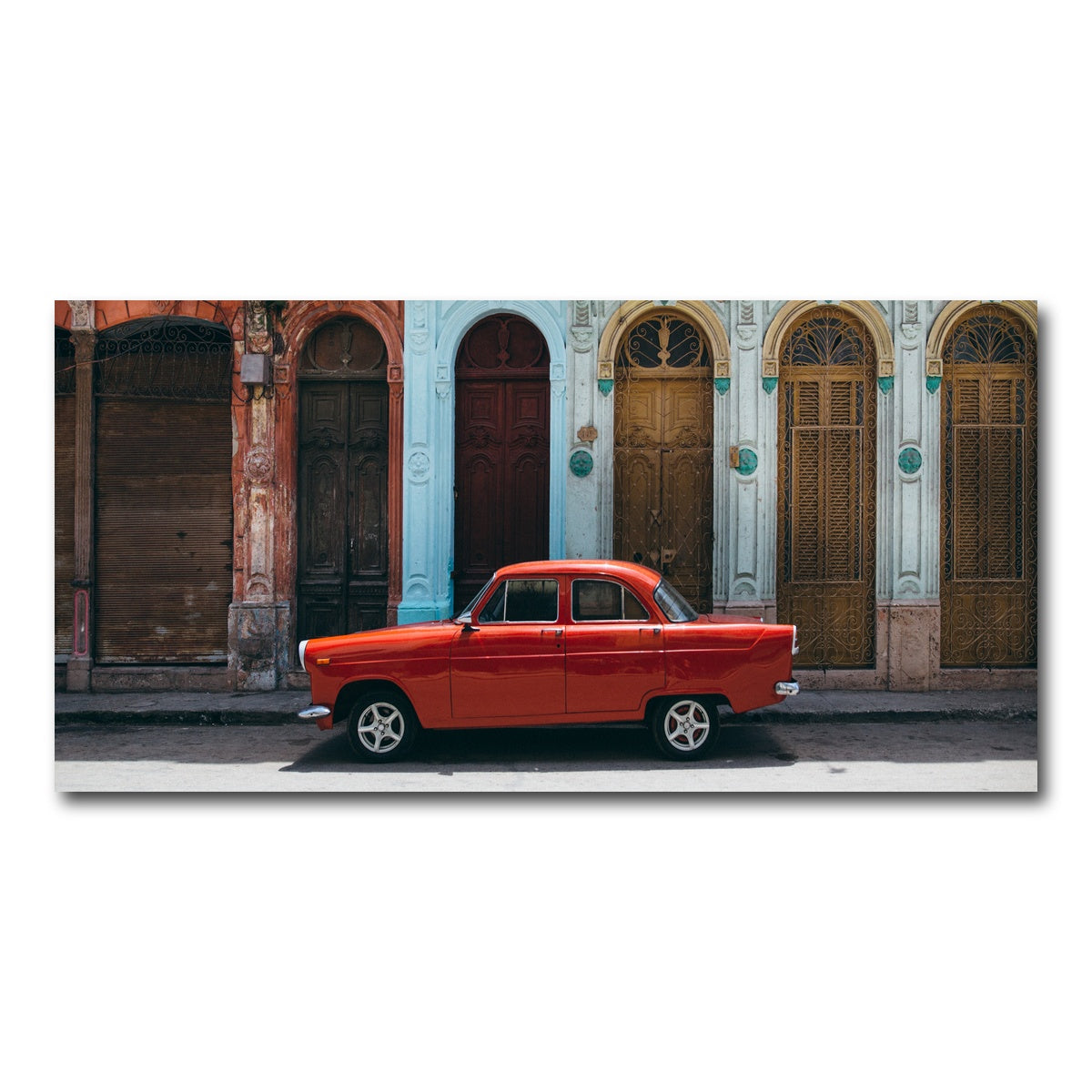 AUTO-MOCKUP WHITE | Red Car in Cuba | 1 Piece | Gallery Wrap Canvas | group=2x1