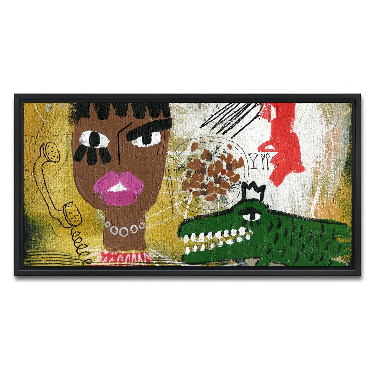 AUTO-MOCKUP WHITE | Red Croc | 1 Piece | Black Framed Canvas | group=2x1