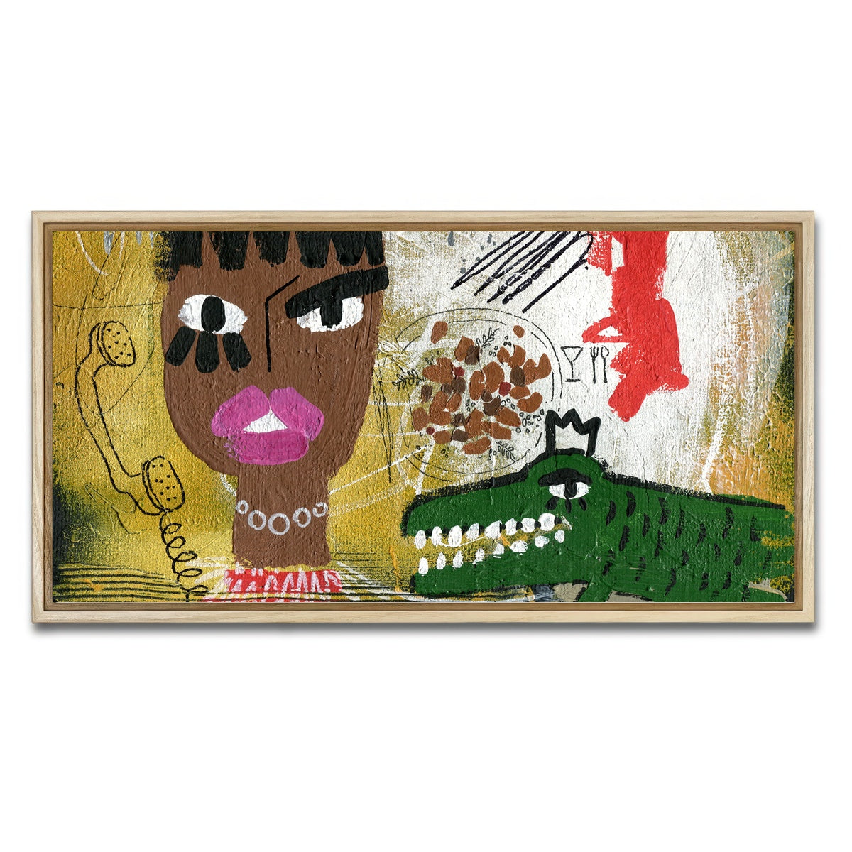 AUTO-MOCKUP WHITE | Red Croc | 1 Piece | Natural Framed Canvas | group=2x1