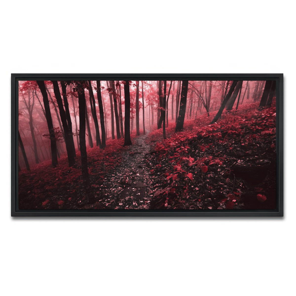 AUTO-MOCKUP WHITE | Red Forest | 1 Piece | Black Framed Canvas | group=2x1