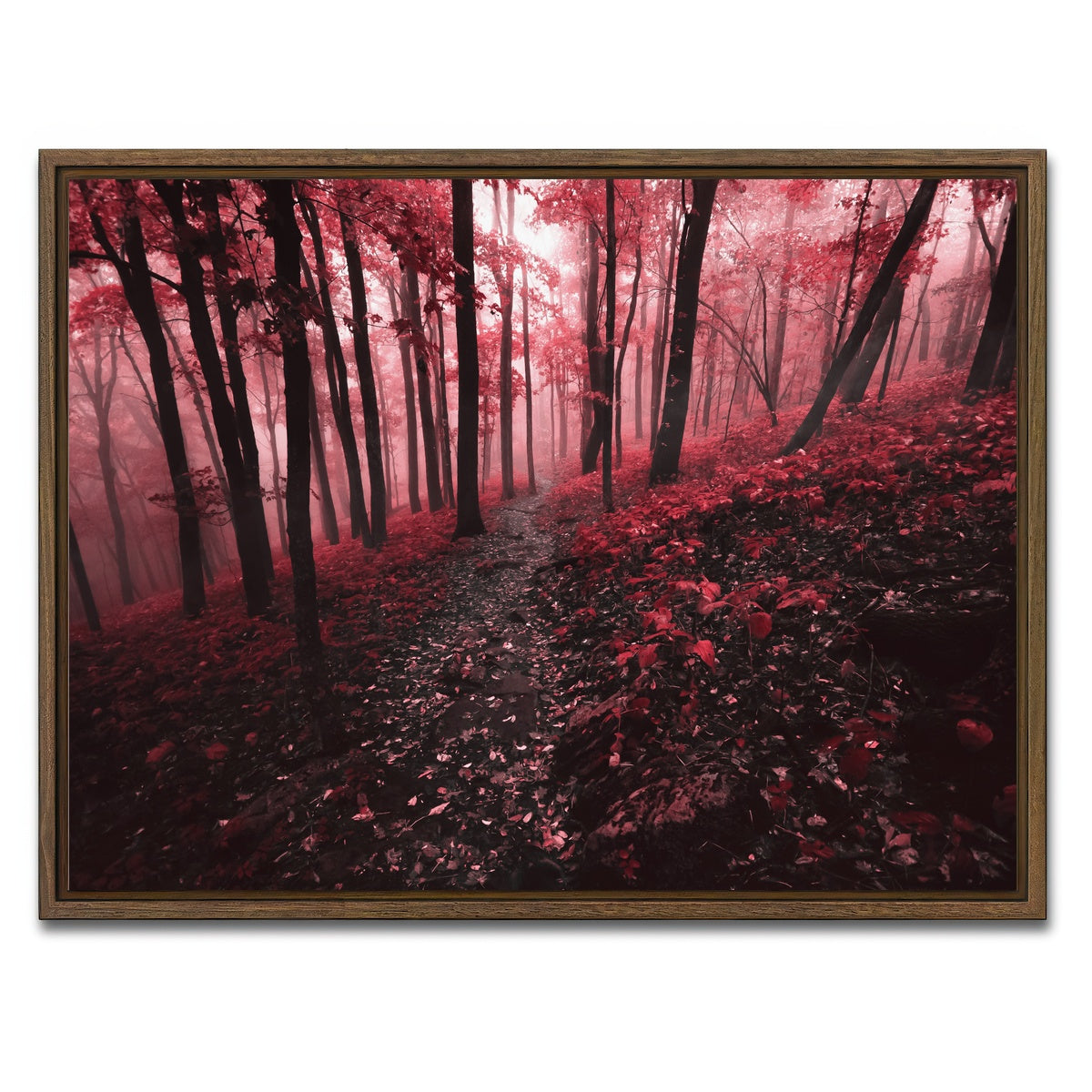 AUTO-MOCKUP WHITE | Red Forest | 1 Piece | Walnut Framed Canvas | group=4x3