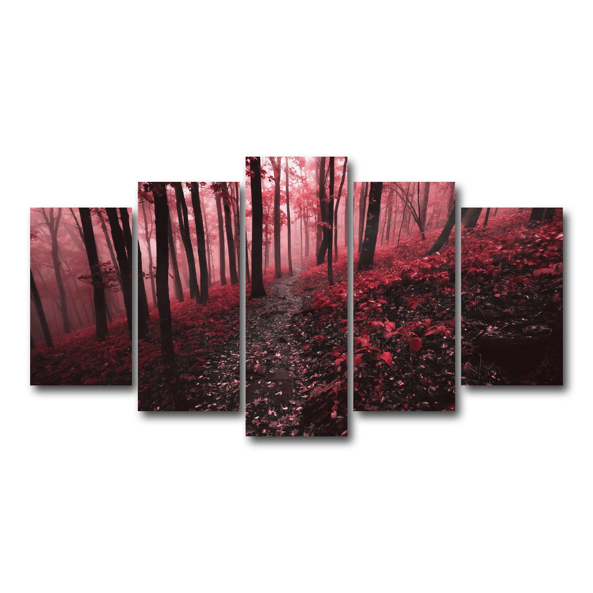 AUTO-MOCKUP WHITE | Red Forest | 5 Piece | Gallery Wrap Canvas | group=5_normal
