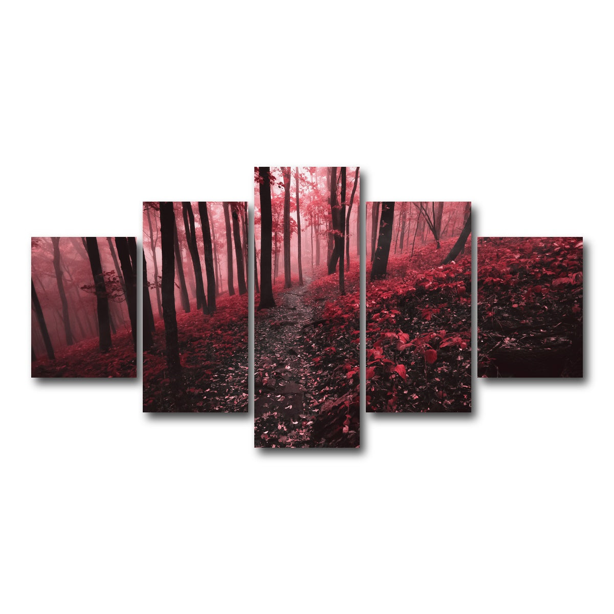AUTO-MOCKUP WHITE | Red Forest | 5 Piece | Gallery Wrap Canvas | group=5_short
