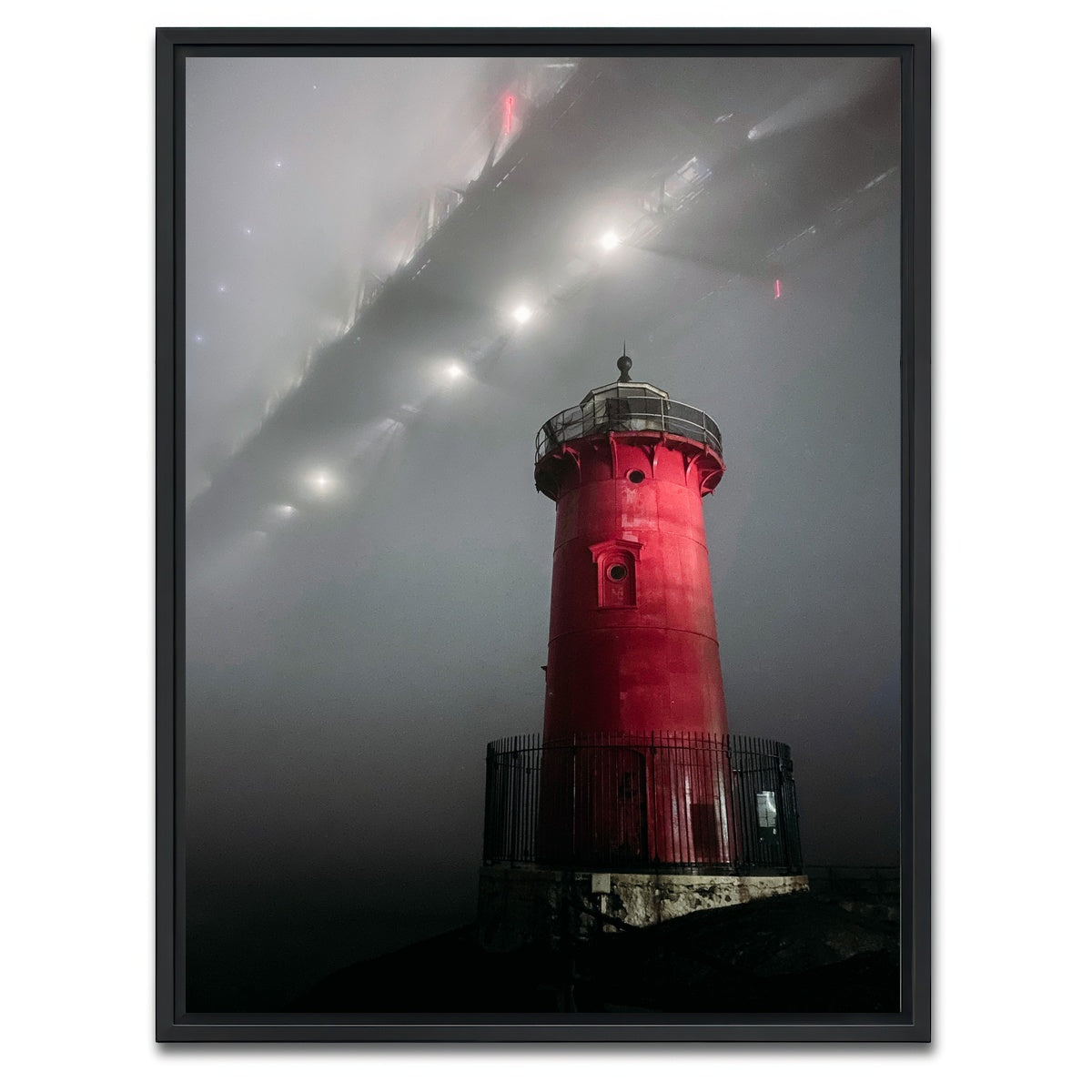 AUTO-MOCKUP WHITE | Red Lighthouse | 1 Piece | Black Framed Canvas | group=3x4
