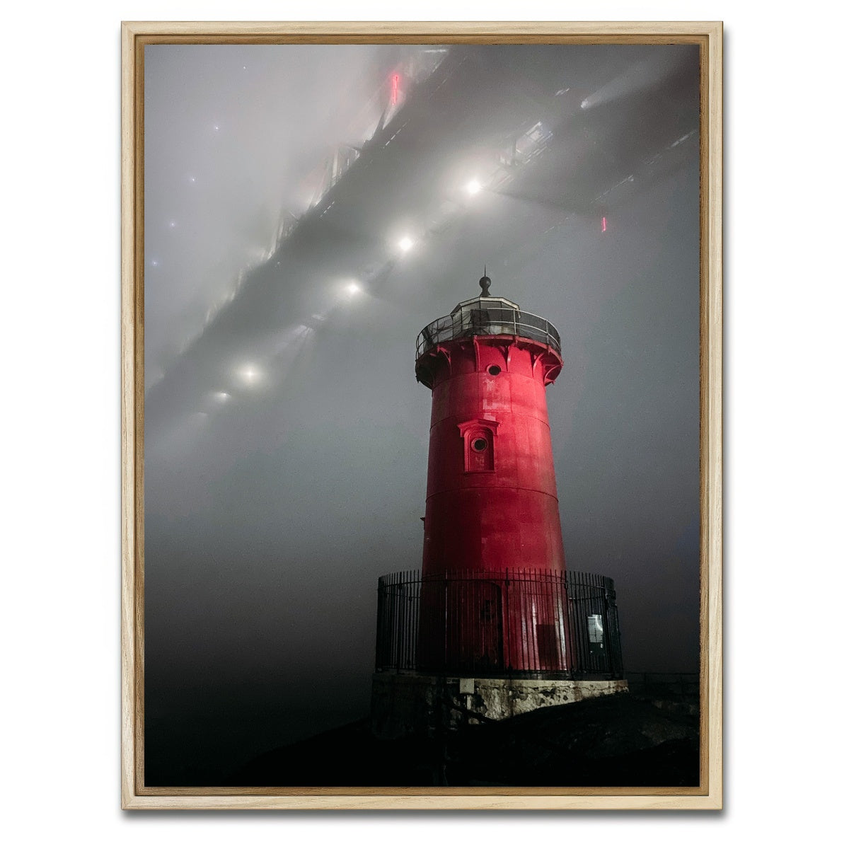 AUTO-MOCKUP WHITE | Red Lighthouse | 1 Piece | Natural Framed Canvas | group=3x4