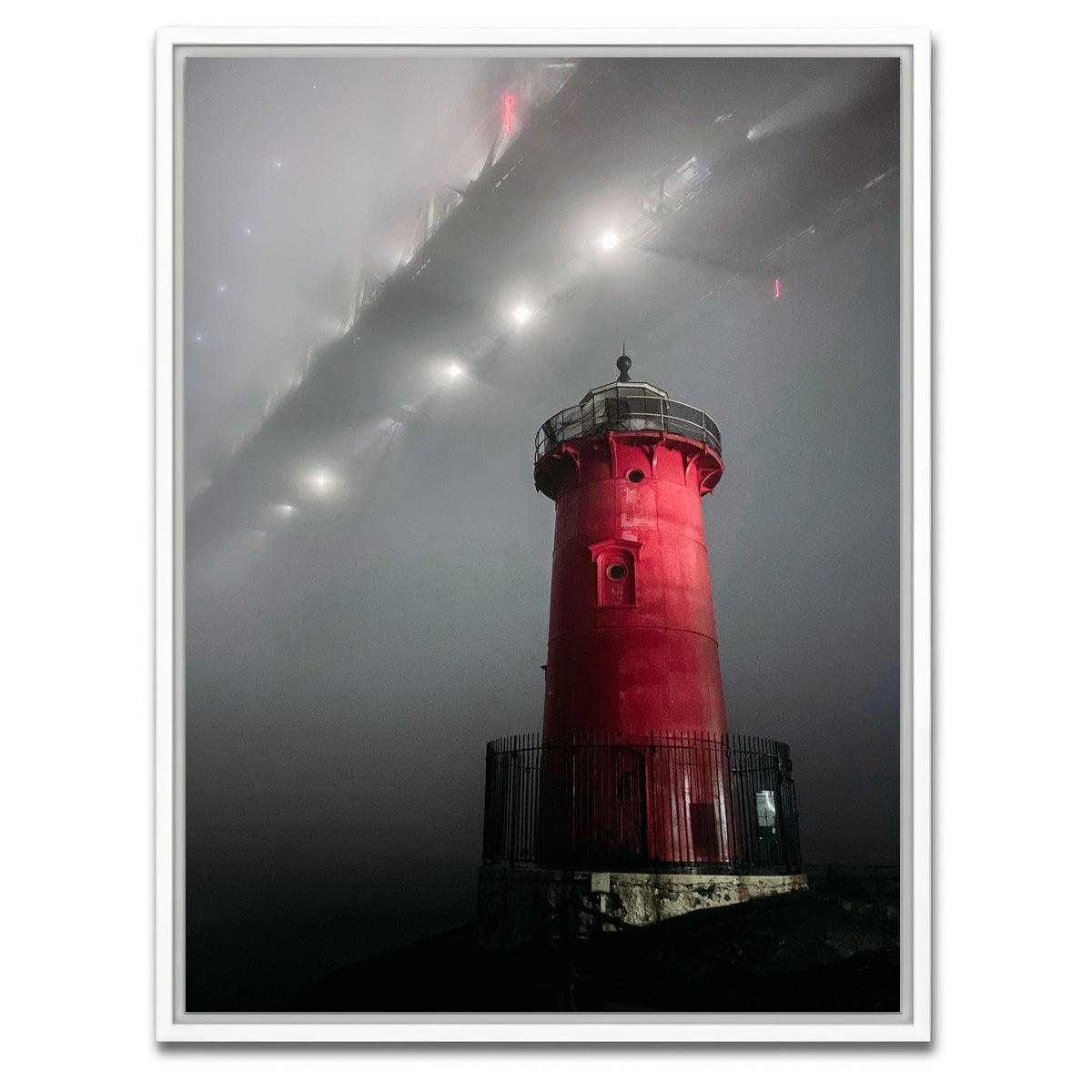 AUTO-MOCKUP WHITE | Red Lighthouse | 1 Piece | White Framed Canvas | group=3x4