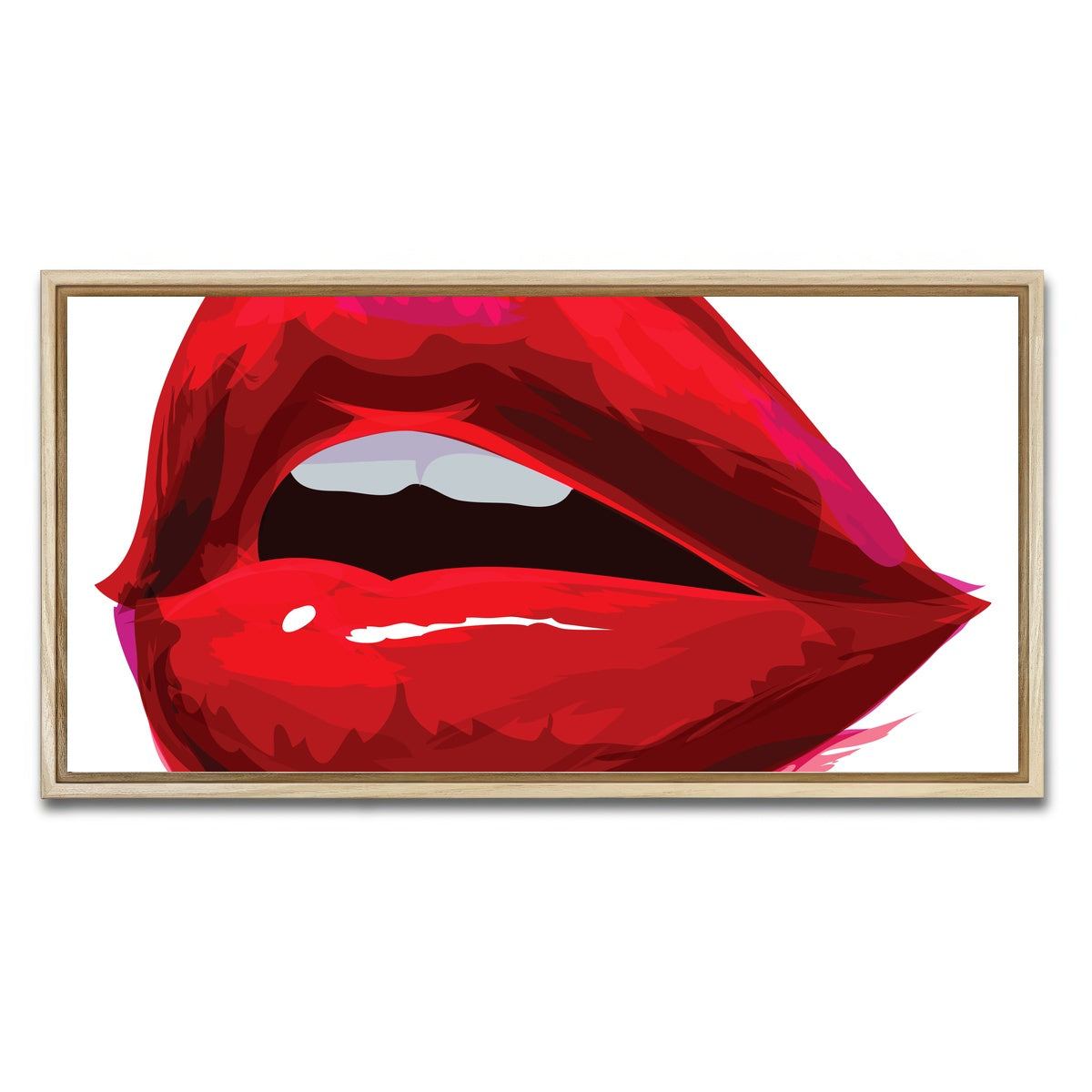 AUTO-MOCKUP WHITE | Red Lips | 1 Piece | Natural Framed Canvas | group=2x1