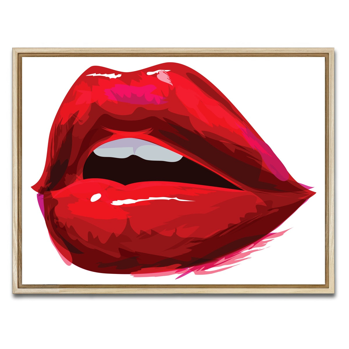 AUTO-MOCKUP WHITE | Red Lips | 1 Piece | Natural Framed Canvas | group=4x3