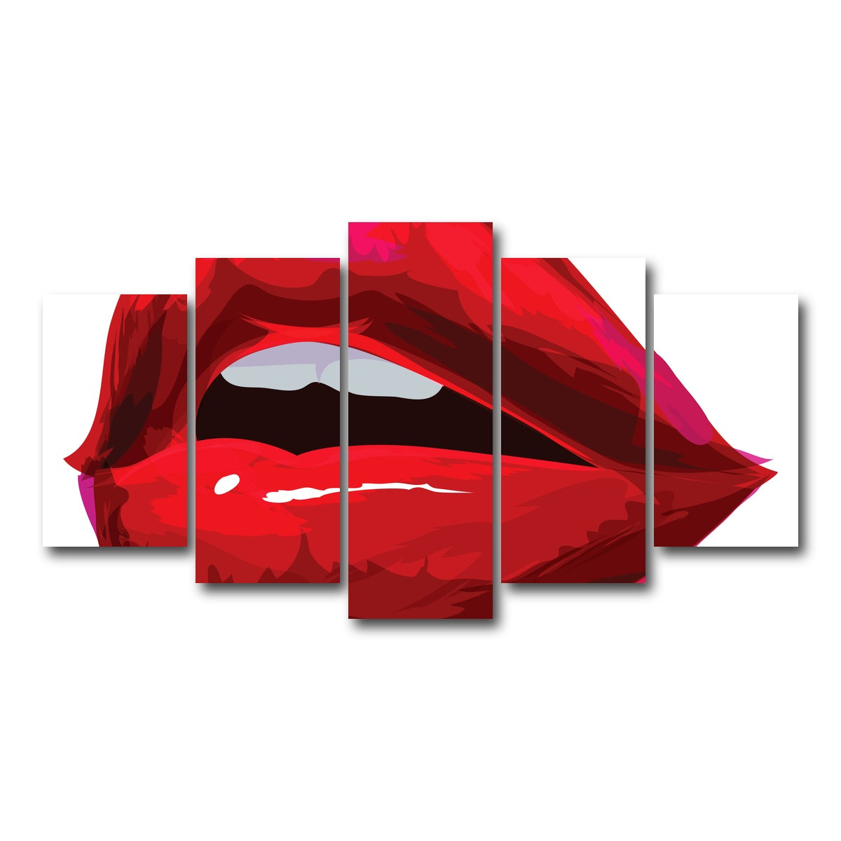 AUTO-MOCKUP WHITE | Red Lips | 5 Piece | Gallery Wrap Canvas | group=5_normal